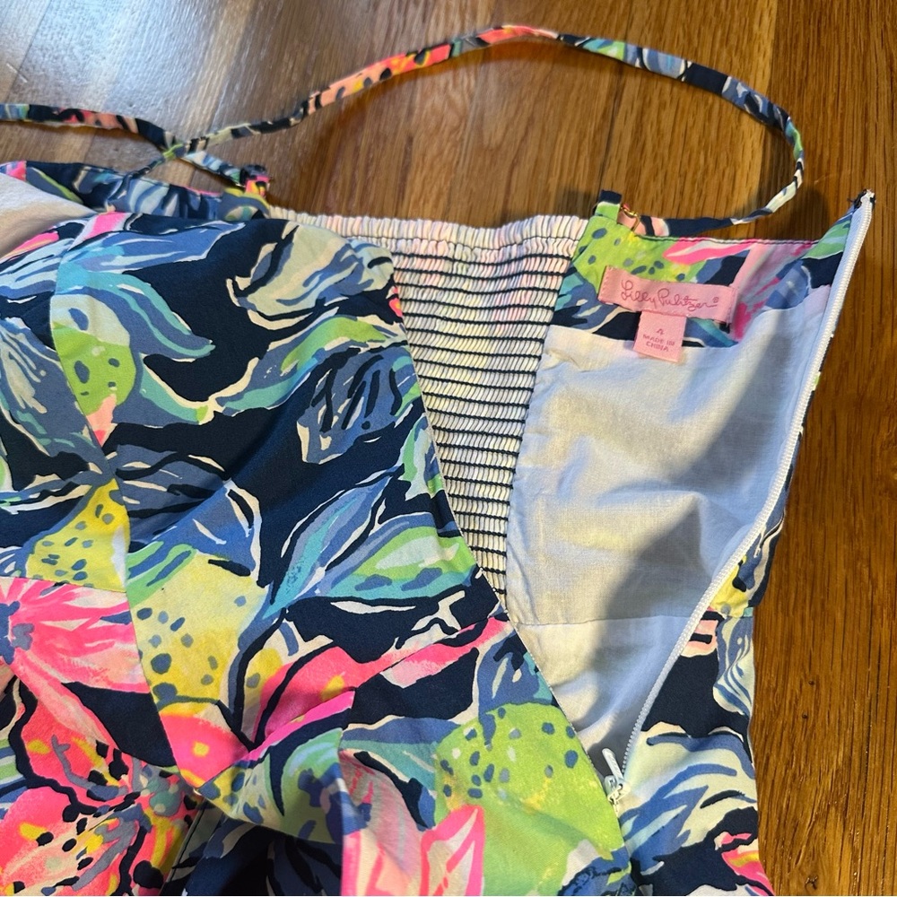 Lilly Pulitzer Easton Dress 4 Capri Soleil Nauti Navy Fit Flare Floral Sundress - Picture 13 of 16